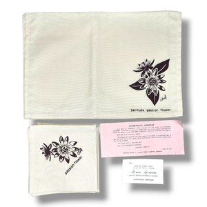 Vintage Set Of 4 Napkins And Placemats Bermuda Passion Flower Screen Print C23